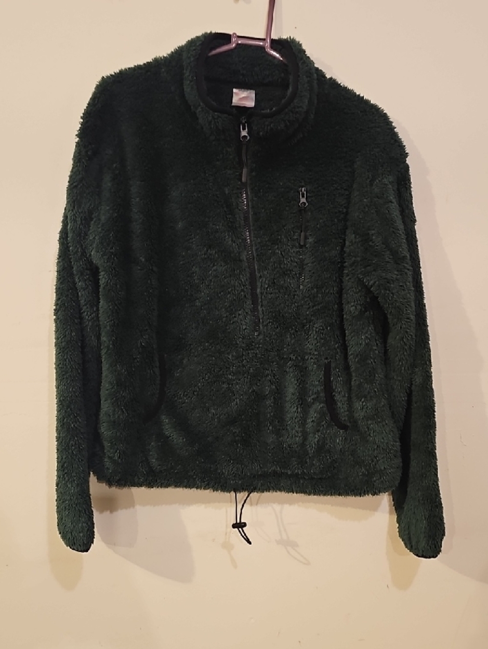 No Boundaries Womens Sz Medium Fleece Quarter Zip!! Green And Black
